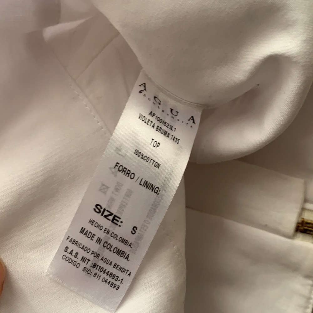 agua bendita violeta cropped white blouse - Picture 5 of 7